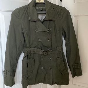 Kenneth Cole Reaction Olive Green Belted Jacket Large